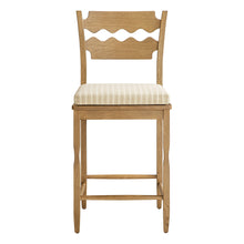 Load image into Gallery viewer, Jax Oak Wood Counter Stool With Wavy Razor Back and Cushion by Modway