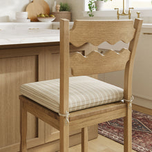 Load image into Gallery viewer, Jax Oak Wood Counter Stool With Wavy Razor Back and Cushion by Modway
