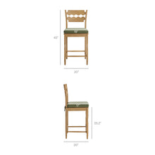 Load image into Gallery viewer, Jax Oak Wood Counter Stool With Wavy Razor Back and Cushion by Modway