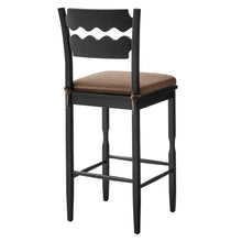 Load image into Gallery viewer, Jax Oak Wood Bar Stool With Wavy Razor Back and Cushion by Modway