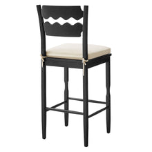 Load image into Gallery viewer, Jax Oak Wood Bar Stool With Wavy Razor Back and Cushion by Modway