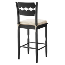 Load image into Gallery viewer, Jax Oak Wood Bar Stool With Wavy Razor Back and Cushion by Modway