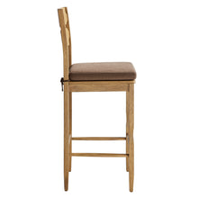 Load image into Gallery viewer, Jax Oak Wood Bar Stool With Wavy Razor Back and Cushion by Modway