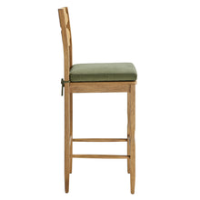 Load image into Gallery viewer, Jax Oak Wood Bar Stool With Wavy Razor Back and Cushion by Modway