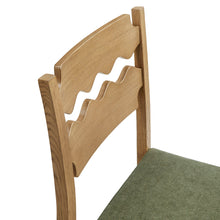 Load image into Gallery viewer, Jax Oak Wood Bar Stool With Wavy Razor Back and Cushion by Modway
