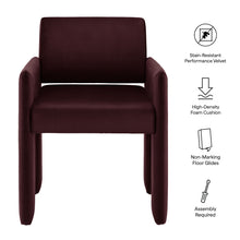 Load image into Gallery viewer, Daven Stain-Resistant Performance Velvet Dining Armchair by Modway