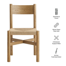 Load image into Gallery viewer, Alvia Oak Wood Dining Side Chair With Woven Seat by Modway