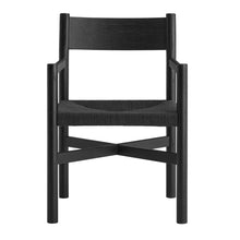 Load image into Gallery viewer, Alvia Oak Wood Dining Armchairs With Woven Seats Set of 2 by Modway