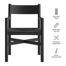 Load image into Gallery viewer, Alvia Oak Wood Dining Armchairs With Woven Seats Set of 2 by Modway
