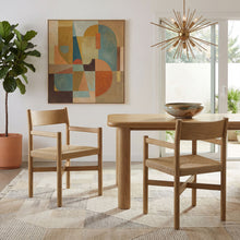 Load image into Gallery viewer, Alvia Oak Wood Dining Armchairs With Woven Seats Set of 2 by Modway