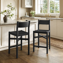 Load image into Gallery viewer, Alvia Oak Wood Counter Stools With Woven Seats Set of 2 by Modway