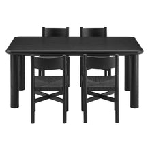 Load image into Gallery viewer, Alvia 5-Piece Oak Wood Dining Table and Chairs Set by Modway