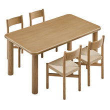 Load image into Gallery viewer, Alvia 5-Piece Oak Wood Dining Table and Chairs Set by Modway
