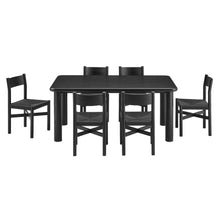 Load image into Gallery viewer, Alvia 7-Piece Oak Wood Dining Table and Chairs Set by Modway