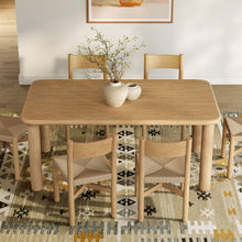 Load image into Gallery viewer, Alvia 7-Piece Oak Wood Dining Table and Chairs Set by Modway