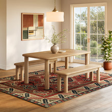 Load image into Gallery viewer, Alvia 3-Piece Oak Wood Dining Table and Benches Set by Modway