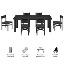 Load image into Gallery viewer, Alvia 7-Piece Oak Wood Extendable Dining Table and Chairs Set by Modway
