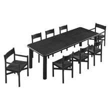 Load image into Gallery viewer, Alvia 9-Piece Oak Wood Extendable Dining Table and Chairs Set by Modway