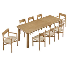 Load image into Gallery viewer, Alvia 9-Piece Oak Wood Extendable Dining Table and Chairs Set by Modway