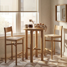 Load image into Gallery viewer, Alvia 3-Piece Round Oak Wood Bar Table With Bar Stools Set by Modway