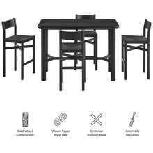 Load image into Gallery viewer, Alvia 5-Piece Rectangular Oak Wood Bar Table With Bar Stools Set by Modway