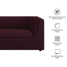 Load image into Gallery viewer, Hilda 86" Curved Back Performance Velvet Sofa by Modway