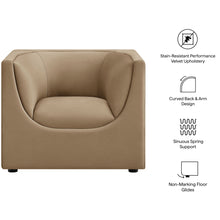 Load image into Gallery viewer, Hilda Curved Back Performance Velvet Armchair by Modway