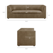 Load image into Gallery viewer, Hilda 86" Curved Back Vegan Leather Sofa by Modway