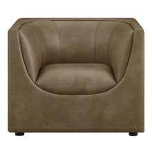 Load image into Gallery viewer, Hilda Curved Back Vegan Leather Armchair by Modway