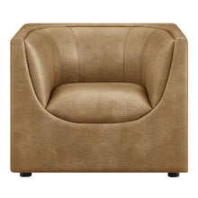 Load image into Gallery viewer, Hilda Curved Back Vegan Leather Armchair by Modway
