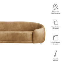 Load image into Gallery viewer, Contessa Curved Vegan Leather Sofa by Modway