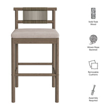 Load image into Gallery viewer, Eleni Outdoor Patio Teak Wood Bar Stools Set of 2 by Modway