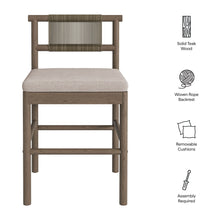Load image into Gallery viewer, Eleni Outdoor Patio Teak Wood Counter Stools Set of 2 by Modway