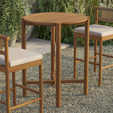Load image into Gallery viewer, Eleni Round 35 Inch Outdoor Patio Teak Wood Round Bar Table by Modway