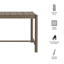 Load image into Gallery viewer, Eleni Rectangle 56-Inch Outdoor Patio Teak Wood Rectangular Bar Table by Modway