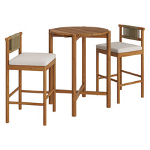Load image into Gallery viewer, Eleni 3-Piece Outdoor Patio Teak Wood Bar Set by Modway