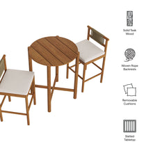 Load image into Gallery viewer, Eleni 3-Piece Outdoor Patio Teak Wood Bar Set by Modway