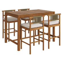 Load image into Gallery viewer, Eleni 5-Piece Outdoor Patio Teak Wood Bar Set by Modway