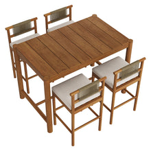 Load image into Gallery viewer, Eleni 5-Piece Outdoor Patio Teak Wood Bar Set by Modway