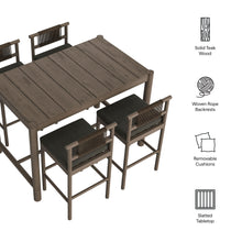 Load image into Gallery viewer, Eleni 5-Piece Outdoor Patio Teak Wood Bar Set by Modway