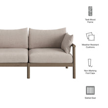 Load image into Gallery viewer, Eleni Outdoor Patio Teak Wood Loveseat by Modway