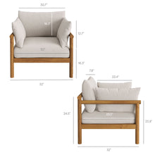 Load image into Gallery viewer, Eleni 2-Piece Outdoor Patio Teak Wood Armchair and Ottoman Set by Modway