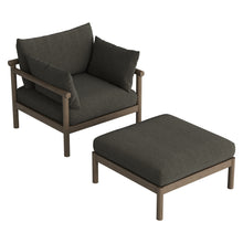 Load image into Gallery viewer, Eleni 2-Piece Outdoor Patio Teak Wood Armchair and Ottoman Set by Modway