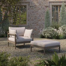 Load image into Gallery viewer, Eleni 2-Piece Outdoor Patio Teak Wood Armchair and Ottoman Set by Modway