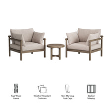 Load image into Gallery viewer, Eleni 3-Piece Outdoor Patio Teak Wood Furniture Set by Modway