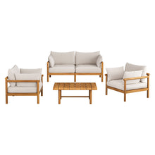 Load image into Gallery viewer, Eleni 4-Piece Outdoor Patio Teak Wood Sofa Set by Modway