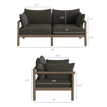 Load image into Gallery viewer, Eleni 4-Piece Outdoor Patio Teak Wood Sofa Set by Modway
