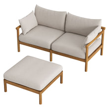 Load image into Gallery viewer, Eleni 2-Piece Outdoor Patio Teak Wood Loveseat with Ottoman Set by Modway