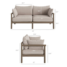 Load image into Gallery viewer, Eleni 2-Piece Outdoor Patio Teak Wood Loveseat with Ottoman Set by Modway