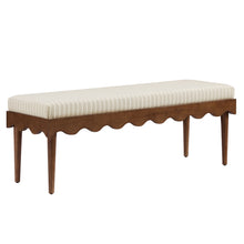Load image into Gallery viewer, Mirette Scalloped Edge Striped Accent Bench by Modway